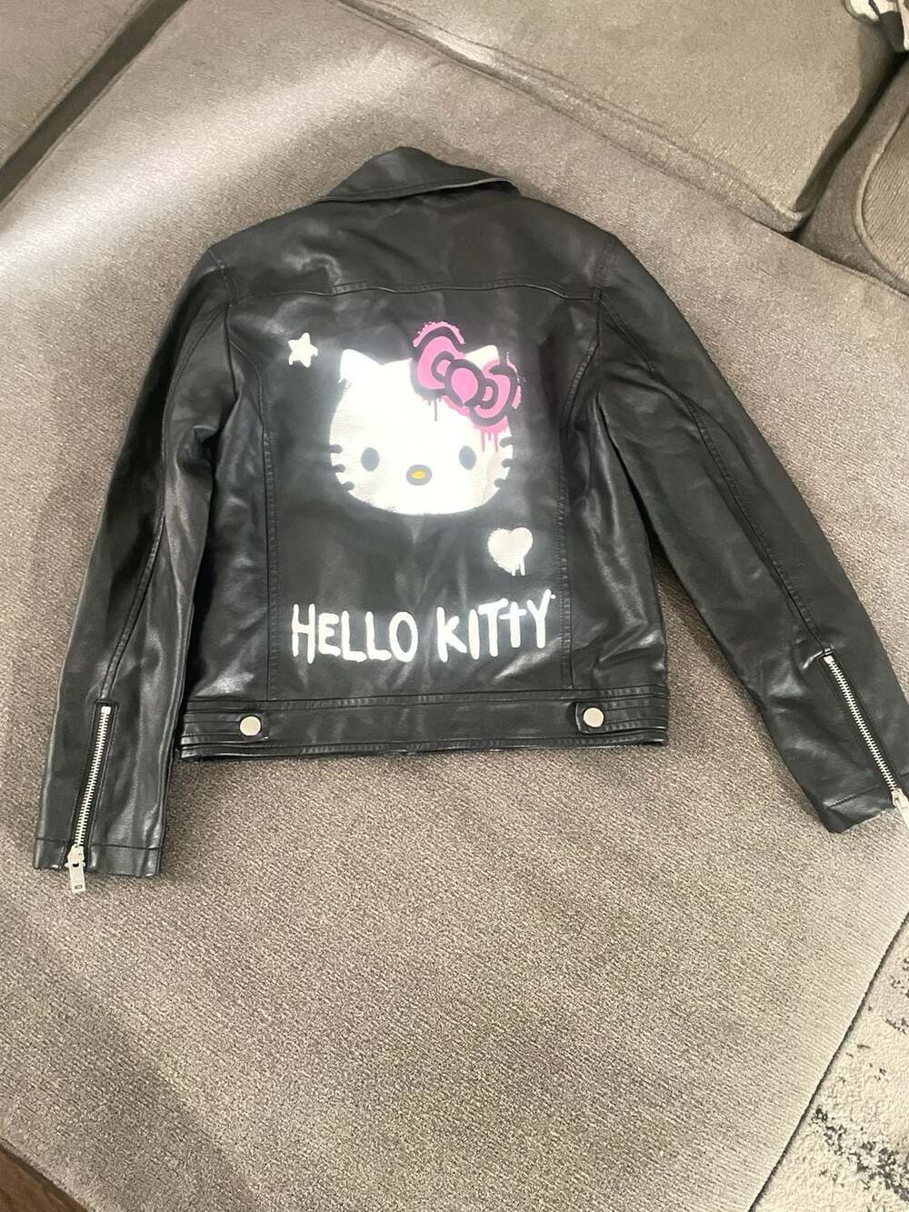 Forever 21 x Sanrio Hello Kitty Gothic Faux Leather Moto Jacket